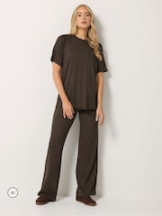 Long Tall Sally Brown Short Sleeve Raglan T-Shirt And Trousers Set - Image 1 of 6