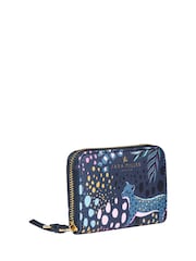 Sara Miller Blue Small Zip Midnight Leopard Purse - Image 3 of 4