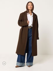 PixieGirl Petite Brown Wrap Belt Coat - Image 1 of 6