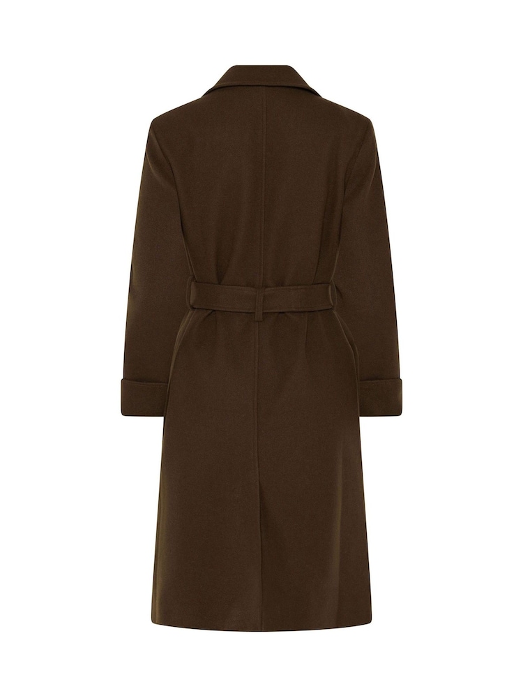 PixieGirl Petite Brown Wrap Belt Coat - Image 6 of 6 PixieGirl Petite Brown Wrap Belt Coat - Image 6 of 6