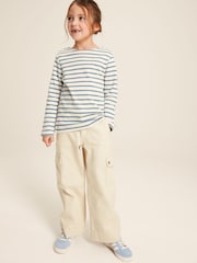 Joules Georgia Beige Cargo Wide Leg Trousers - Image 5 of 11