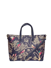 Sara Miller Medium Tote Smokey Blue Birds Bag - Image 1 of 5