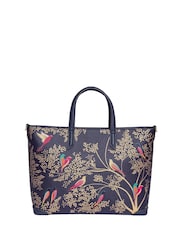Sara Miller Medium Tote Smokey Blue Birds Bag - Image 2 of 5