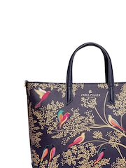 Sara Miller Medium Tote Smokey Blue Birds Bag - Image 5 of 5