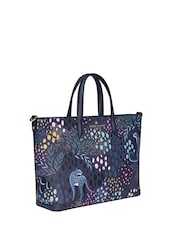 Sara Miller Blue Medium Tote Midnight Leopard Bag - صورة 3 من 5