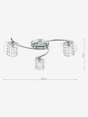 Dar Lighting Silver Elma 3 Light Semi Flush Fitting Ceiling Light - Image 4 of 4