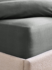 Charcoal Grey Brushed 100% Cotton Supersoft Deep Fitted Sheet - Image 4 of 5