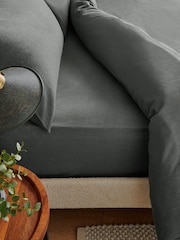 Charcoal Grey Brushed 100% Cotton Supersoft Deep Fitted Sheet - Image 5 of 5