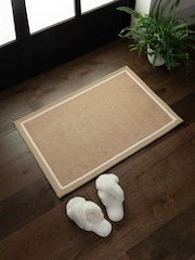 Asiatic Rugs Linen Cream Bordo Herringbone Doormat - Image 1 of 4