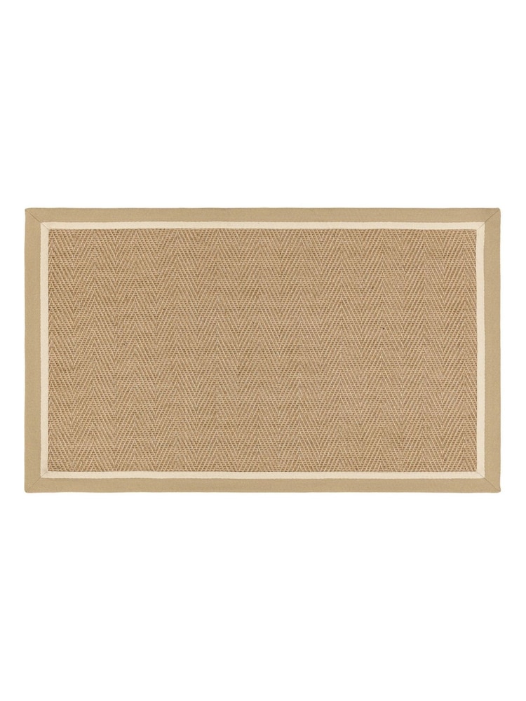 Asiatic Rugs Linen Cream Bordo Herringbone Doormat - Image 2 of 4