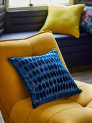 Navy Blue 50 x 50cm Velvet  Spot  Cushion - Image 1 of 5