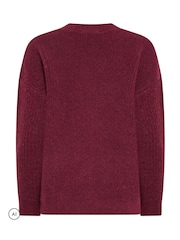 Rouge - Pull M&Co à Col V et couture sur le devant - Image 6 de 6