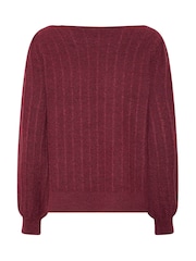 M&Co Purple Slash Neck Ribbed Jumper - Image 6 of 6
