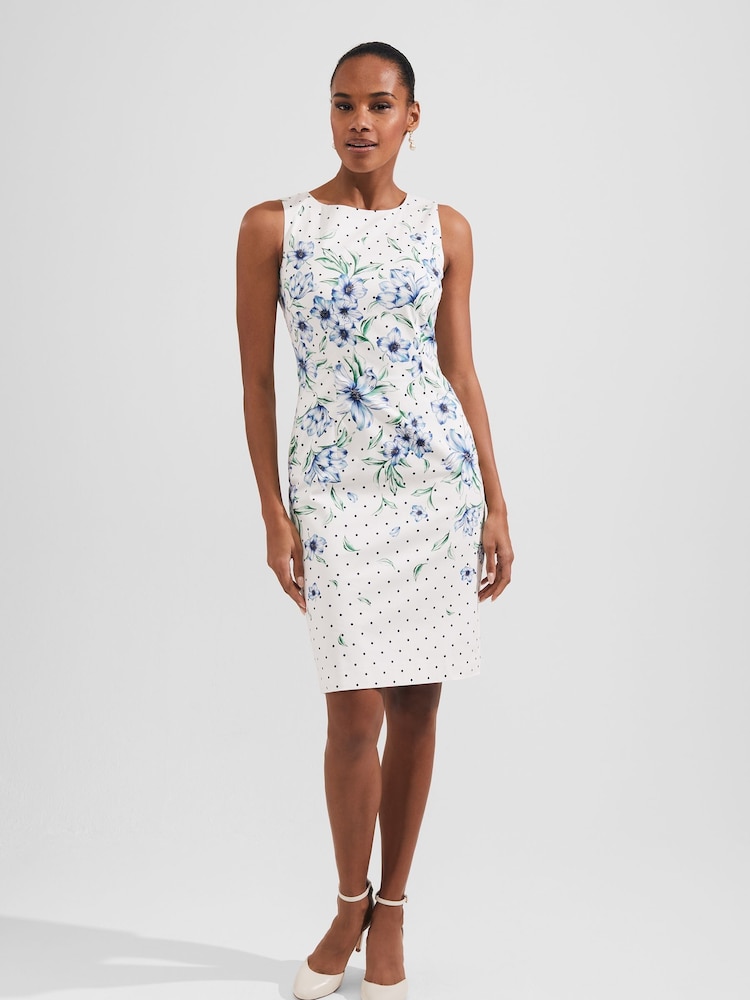 Hobbs Blue/White Fiona Dress - Image 1 of 4 Hobbs Blue/White Fiona Dress - Image 1 of 4
