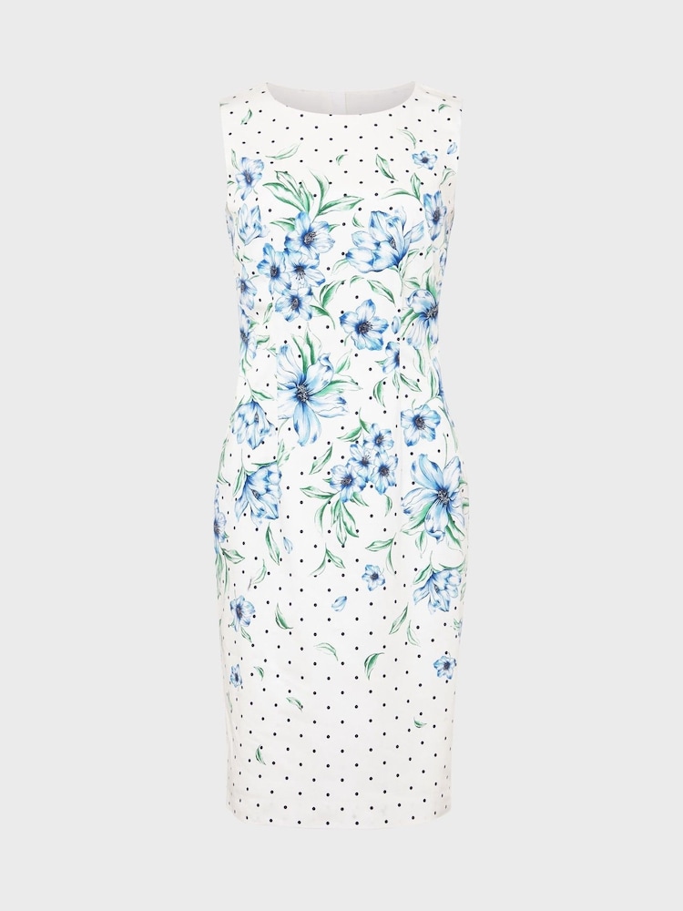 Hobbs Blue/White Fiona Dress - Image 4 of 4 Hobbs Blue/White Fiona Dress - Image 4 of 4