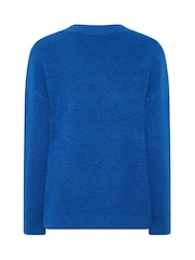 M&Co Blue V-Neck Front Seam Detail Jumper - Image 6 of 6