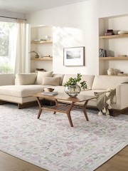LIVABLISS Pink Thistle Floral Washable Rug - Image 2 of 8