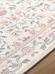 LIVABLISS Pink Thistle Floral Washable Rug - Image 6 of 8