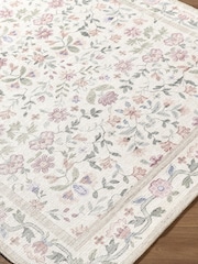 LIVABLISS Pink Thistle Floral Washable Rug - Image 8 of 8