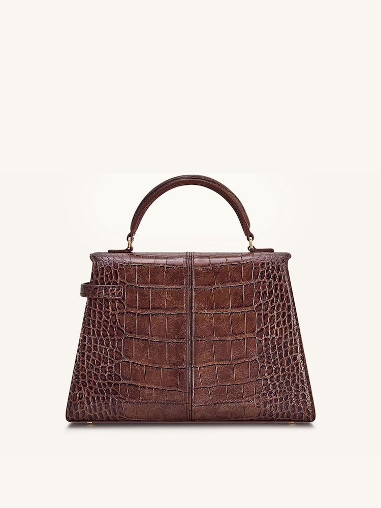 JW PEI Brown Elise Large Croc-Embossed Top Handle Bag - Image 2 of 4 JW PEI Brown Elise Large Croc-Embossed Top Handle Bag - Image 2 of 4