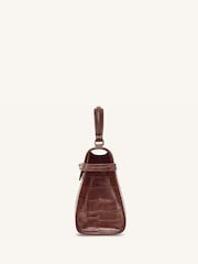 JW PEI Brown Elise Large Croc-Embossed Top Handle Bag - Image 3 of 4