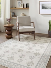 LIVABLISS Ivory Thistle Floral Washable Rug - Image 1 of 9