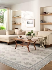 LIVABLISS Ivory Thistle Floral Washable Rug - Image 2 of 9