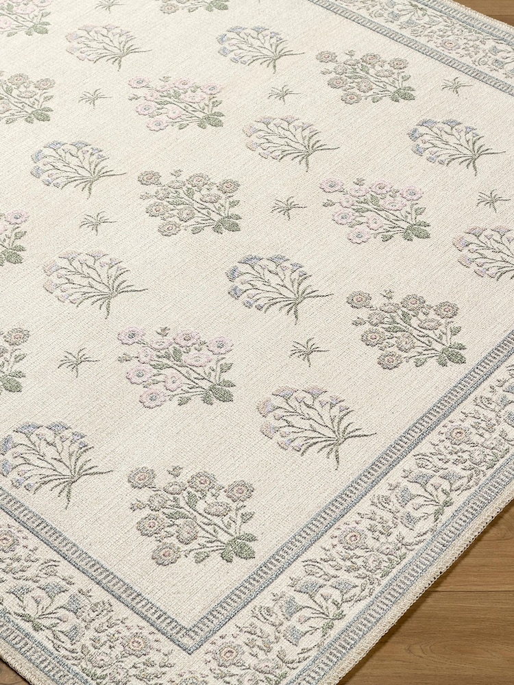 LIVABLISS Ivory Thistle Floral Washable Rug - Image 9 of 9
