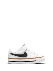 Nike White/Black Infant Court Legacy Trainers - Image 1 of 10