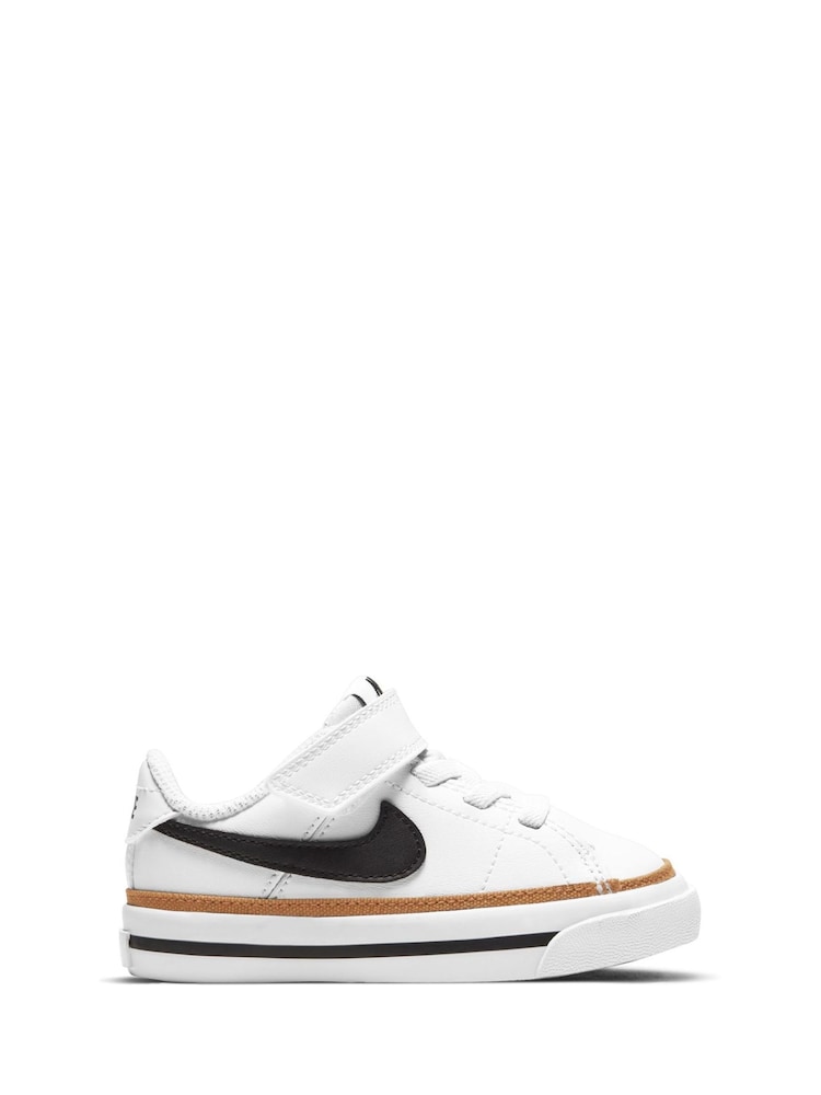 Nike White/Black Infant Court Legacy Trainers - Image 1 of 10
