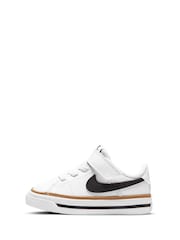 Nike White/Black Infant Court Legacy Trainers - Image 2 of 10