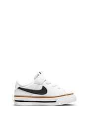 Nike White/Black Infant Court Legacy Trainers - Image 3 of 10