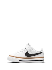 Nike White/Black Infant Court Legacy Trainers - Image 4 of 10