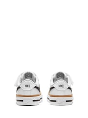 Nike White/Black Infant Court Legacy Trainers - Image 6 of 10