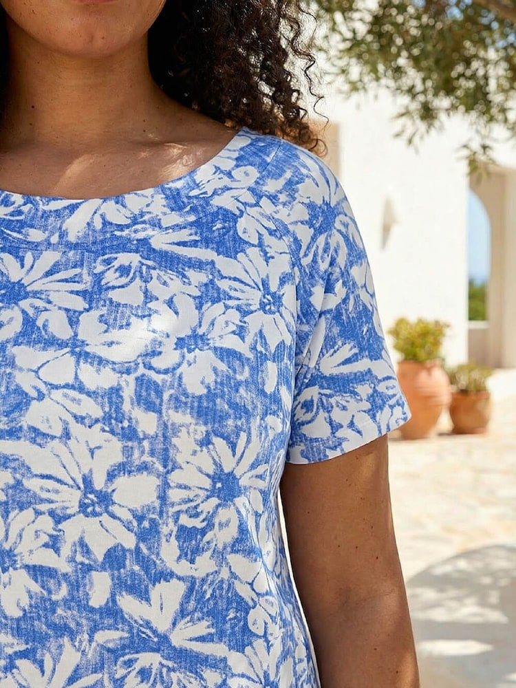 Haut Roman Grandes tailles Bardot extensible à fleurs - Image 5 de 5