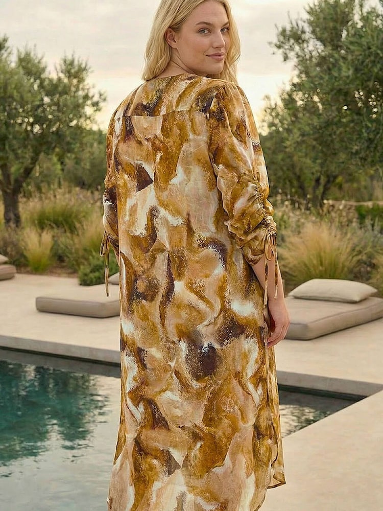 brown swirl dress Buy Roman Curve Print V-Neck Midi from Next USA Matching belt included TYPE_occasion wear ASOS Design Asymmetric Angel Color:nude/gold