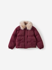 Cotton On Red Fur Puffer Jacket - Image 1 of 3