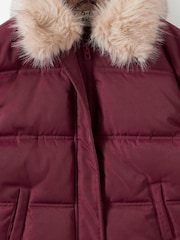 Cotton On Red Fur Puffer Jacket - Image 3 of 3