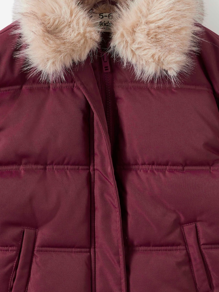 Cotton On Red Fur Puffer Jacket - Image 3 of 3 Cotton On Red Fur Puffer Jacket - Image 3 of 3