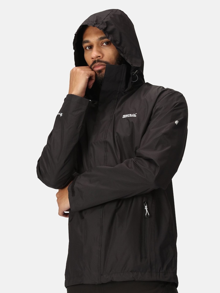 Regatta Black Mens Matt Waterproof Jacket - Image 5 of 9
