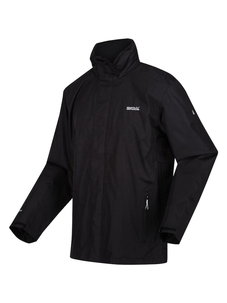 Regatta Black Mens Matt Waterproof Jacket - Image 9 of 9