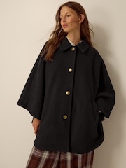 Monsoon Black Claudie Cape Coat - Image 2 of 4