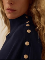 Monsoon Blue Bae Button Cape Poncho - Image 2 of 4