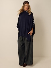 Monsoon Blue Bae Button Cape Poncho - Image 4 of 4
