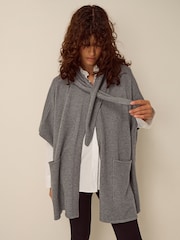 Monsoon Grey Samia Knitted Scarf Cape - Image 1 of 5