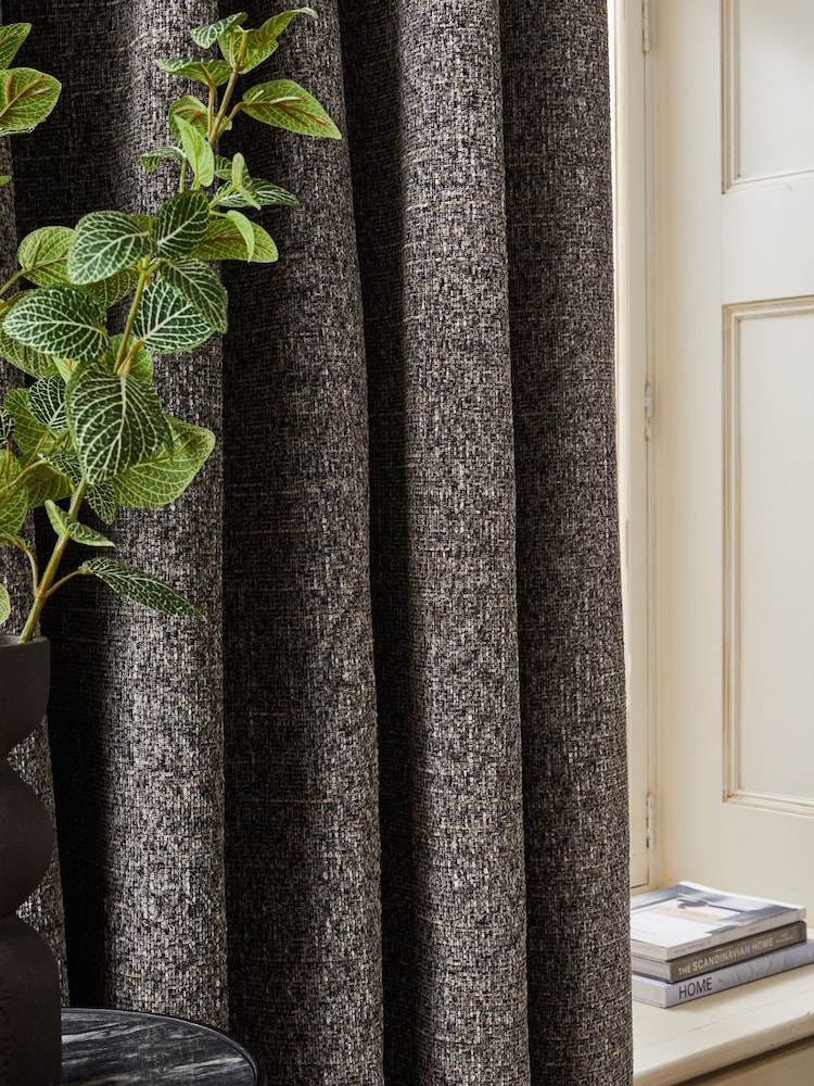 Grey Next Multi Chenille Pencil Pleat Lined Curtains - Image 2 of 11