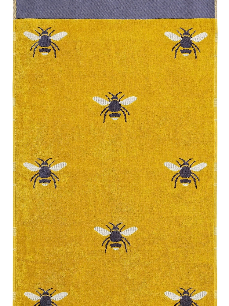 Joules Gold 100% Cotton Botanical Bee Towel - Image 2 of 3
