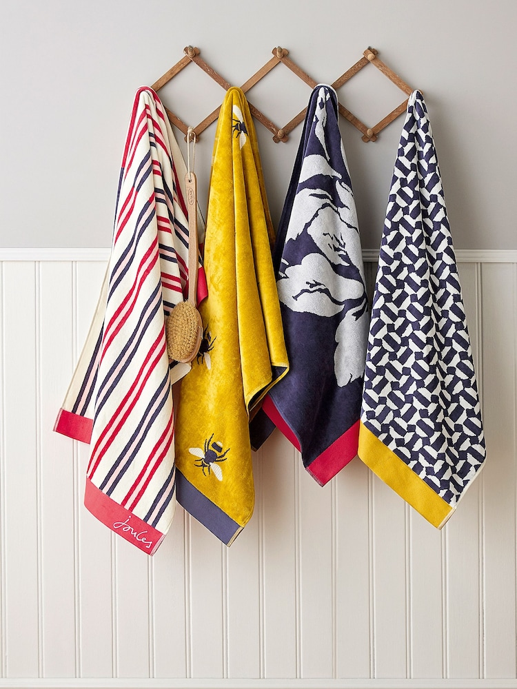 Joules Gold 100% Cotton Botanical Bee Towel - Image 3 of 3 Joules Gold 100% Cotton Botanical Bee Towel - Image 3 of 3