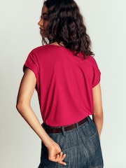 Boden Red Imi Supersoft V-neck T-Shirt - Image 3 of 5