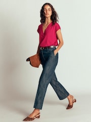 Boden Red Imi Supersoft V-neck T-Shirt - Image 4 of 5